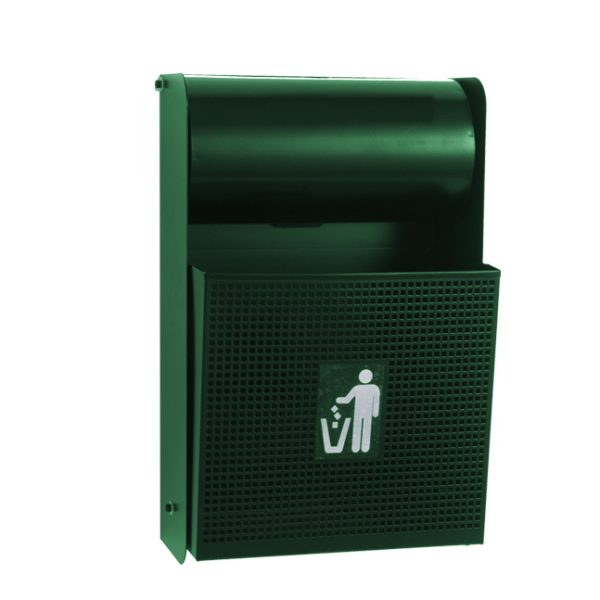 Papelera parking con cenicero a pared de 15l. Glacial