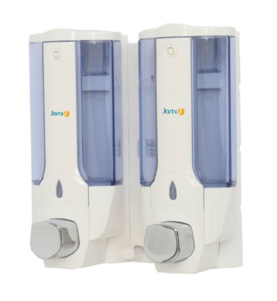Dosificador jabon pulsador Orion Doble Blanco